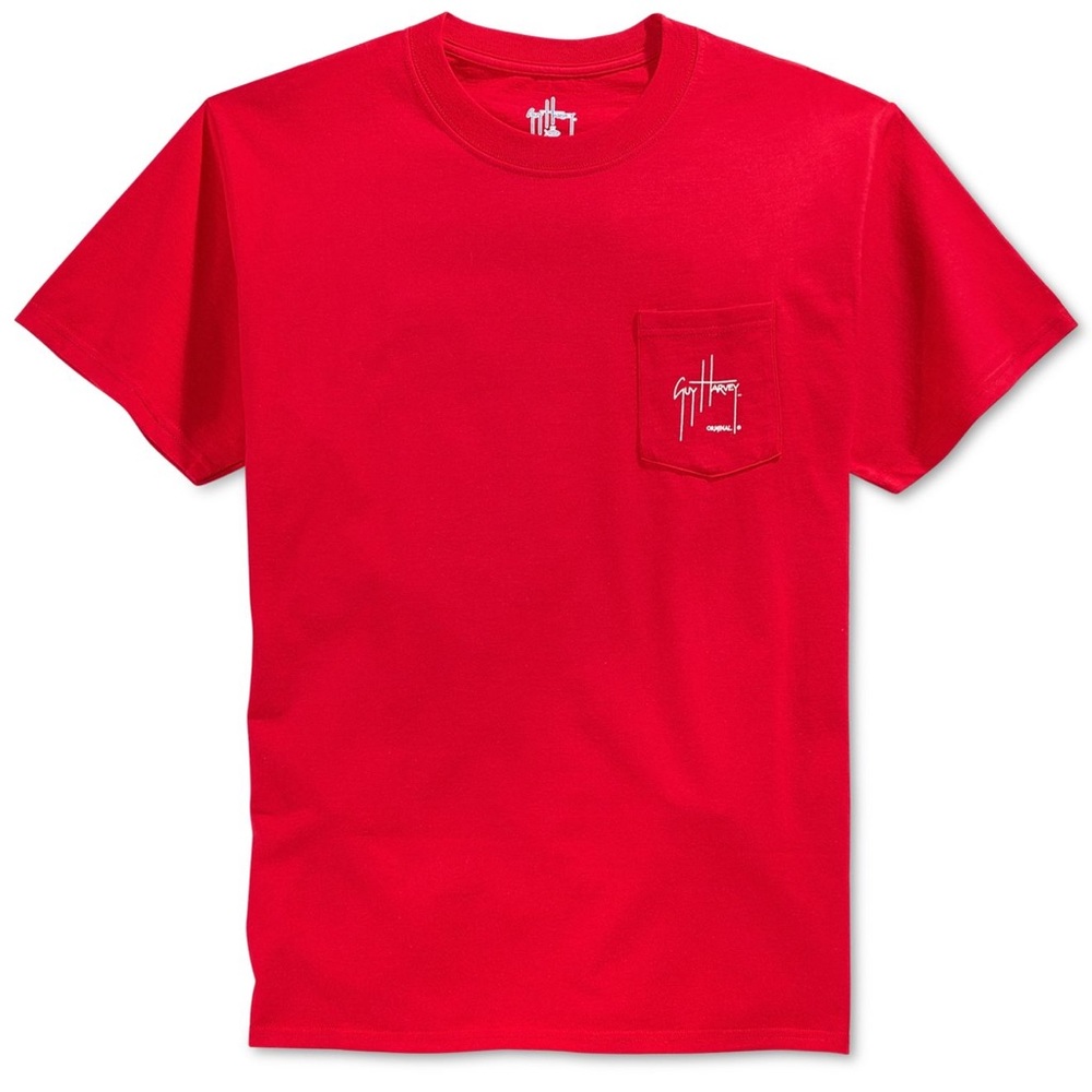 Men’s Red Guy Harvey Pocket Tee